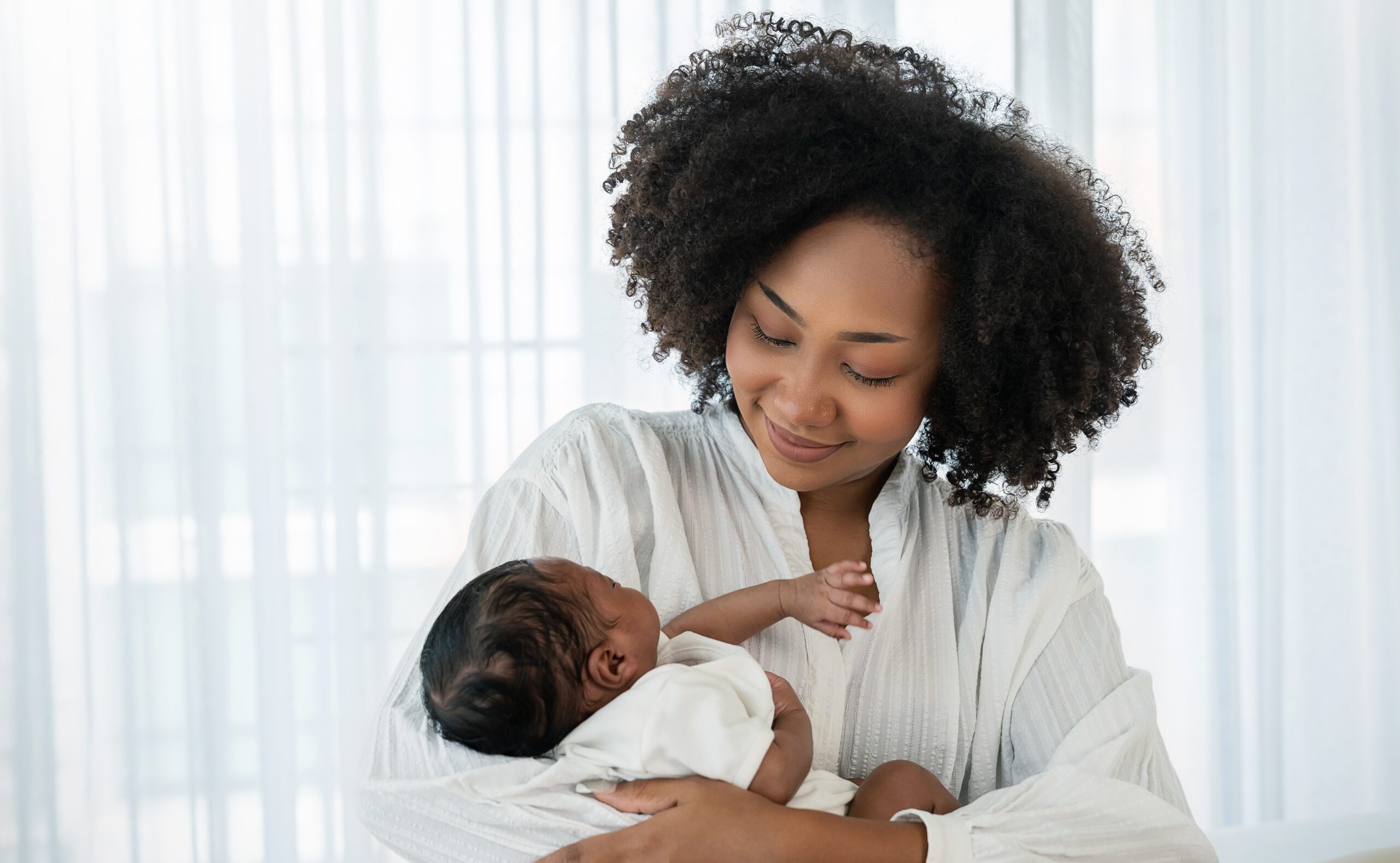 black mother and newborn