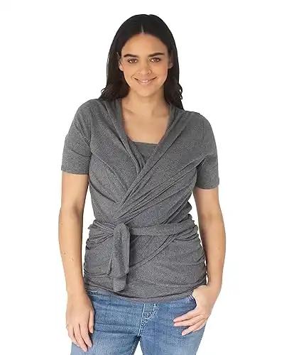 Kindred Bravely Organic Cotton Skin to Skin Wrap Top for Nursing | Adjustable Breastfeeding Shirt